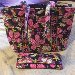 Vera Bradley tote with wallet